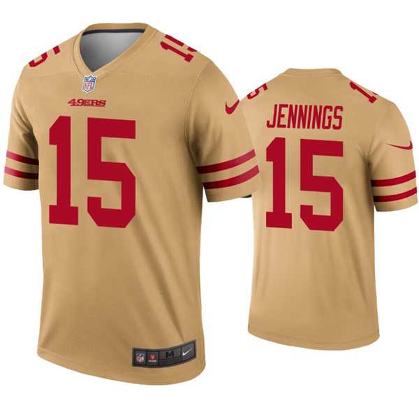Men & Women & Youth San Francisco 49ers #15 Jauan Jennings Nike Gold Inverted Limited Player Jersey